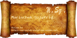 Marischek Szigfrid névjegykártya